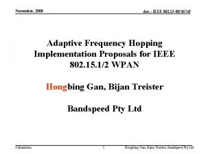 November 2000 doc IEEE 802 15 00367 r