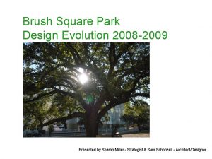 Brush Square Park Design Evolution 2008 2009 Presented