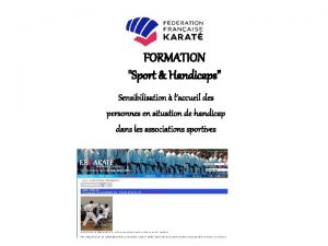 FORMATION Sport Handicaps Sensibilisation laccueil des personnes en