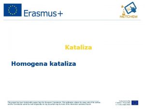 Kataliza Homogena kataliza This project has been funded