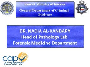 General department of criminal evidence