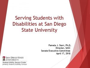 Serving Students with Disabilities at San Diego State