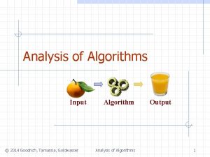 Analysis of Algorithms Input 2014 Goodrich Tamassia Goldwasser