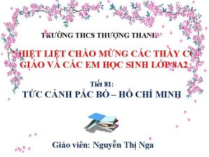 TRNG THCS THNG THANH NHIT LIT CHO MNG
