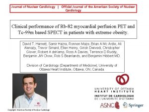 Journal of Nuclear Cardiology Official Journal of the