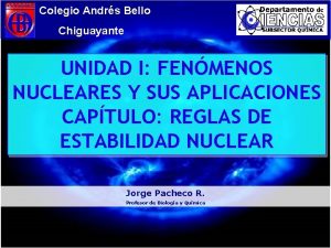 Colegio Andrs Bello Chiguayante UNIDAD I FENMENOS NUCLEARES