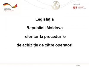 Implementat de Legislaia Republicii Moldova referitor la procedurile