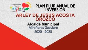 PLAN PLURIANUAL DE INVERSION ARLEY DE JESS ACOSTA