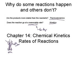 Why do some reactions happen and others dont