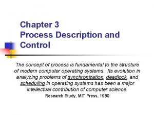 Chapter 3 Process Description and Control The concept