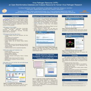 Virus Pathogen Resource Vi PR an Open Bioinformatics