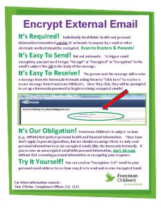 Encrypt External Email Its Required Individually identifiable health
