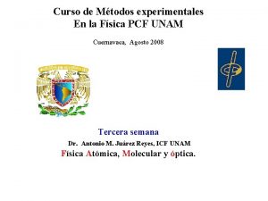 Curso de Mtodos experimentales En la Fsica PCF