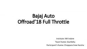 Bajaj Auto Offroad 18 Full Throttle Institute IIM