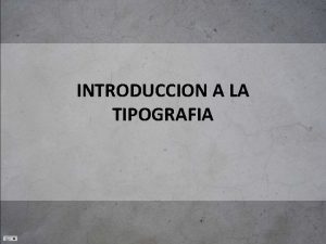 Introduccion a la tipografia