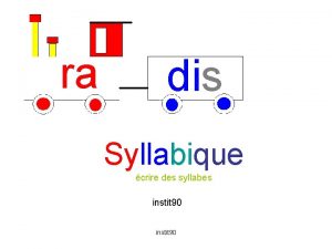 ra dis Syllabique crire des syllabes instit 90