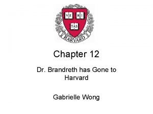 Chapter 12 Dr Brandreth has Gone to Harvard