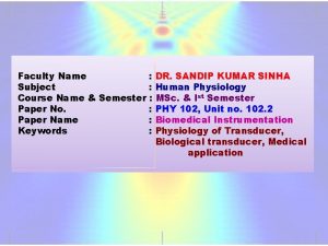 Faculty Name DR SANDIP KUMAR SINHA Subject Human