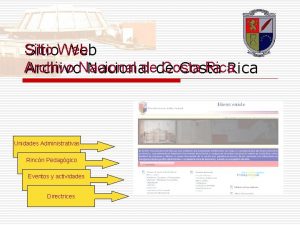 Sitio Web Archivo dede Costa Rica Archivo Nacional