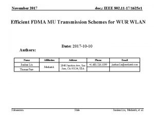 November 2017 doc IEEE 802 11 171625 r