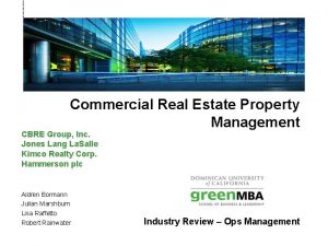 Commercial Real Estate Property Management CBRE Group Inc