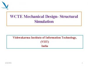 WCTE Mechanical Design Structural Simulation Vishwakarma Institute of