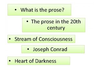 What is the prose The prose in the