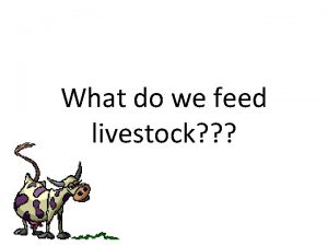 What do we feed livestock Major Nutrients Water