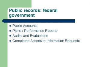 Public records federal government l l Public Accounts