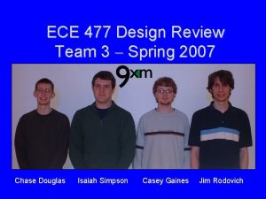 ECE 477 Design Review Team 3 Spring 2007