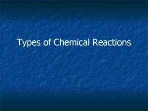Types of Chemical Reactions Review A chemical equation