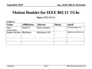 September 2019 doc IEEE 802 11 182123 r