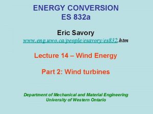 ENERGY CONVERSION ES 832 a Eric Savory www