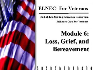 ELNEC For Veterans EndofLife Nursing Education Consortium Palliative