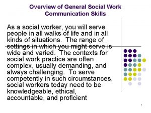 Overview of General Social Work Communication Skills As