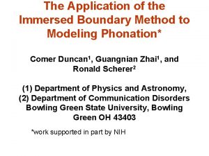 The Application of the Immersed Boundary Method to