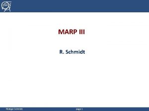 CERN MARP III R Schmidt Rdiger Schmidt page