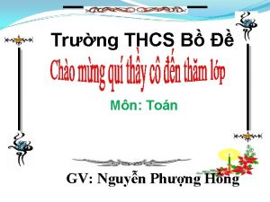 Trng THCS B Mn Ton GV Nguyn Phng