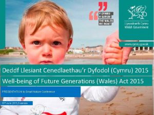 Deddf Llesiant Cenedlaethaur Dyfodol Cymru 2015 Y Bil