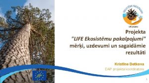 Projekta LIFE Ekosistmu pakalpojumi mri uzdevumi un sagaidmie