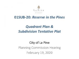 01 SUB20 Reserve in the Pines Quadrant Plan