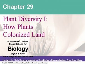 Chapter 29 Plant Diversity I How Plants Colonized