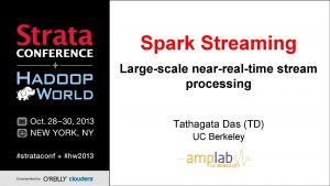 Spark Streaming Largescale nearrealtime stream processing Tathagata Das