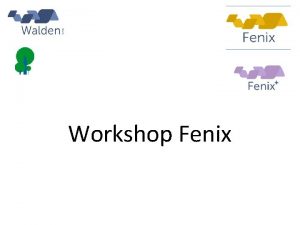 Workshop Fenix Workshop Fenix en Fenix Onderzoek Casusstellingen