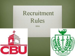 Recruitment Rules 2016 Recruitment Budget The Membership Recruitment