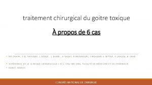 traitement chirurgical du goitre toxique propos de 6