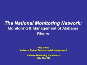 The National Monitoring Network Monitoring Management of Alabama