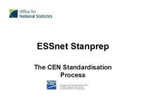 ESSnet Stanprep The CEN Standardisation Process The CEN