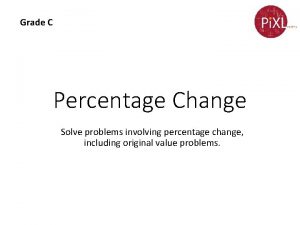 Grade C Percentage Change Solve problems involving percentage