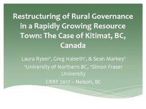 Restructuring of Rural Governance in a Rapidly Growing